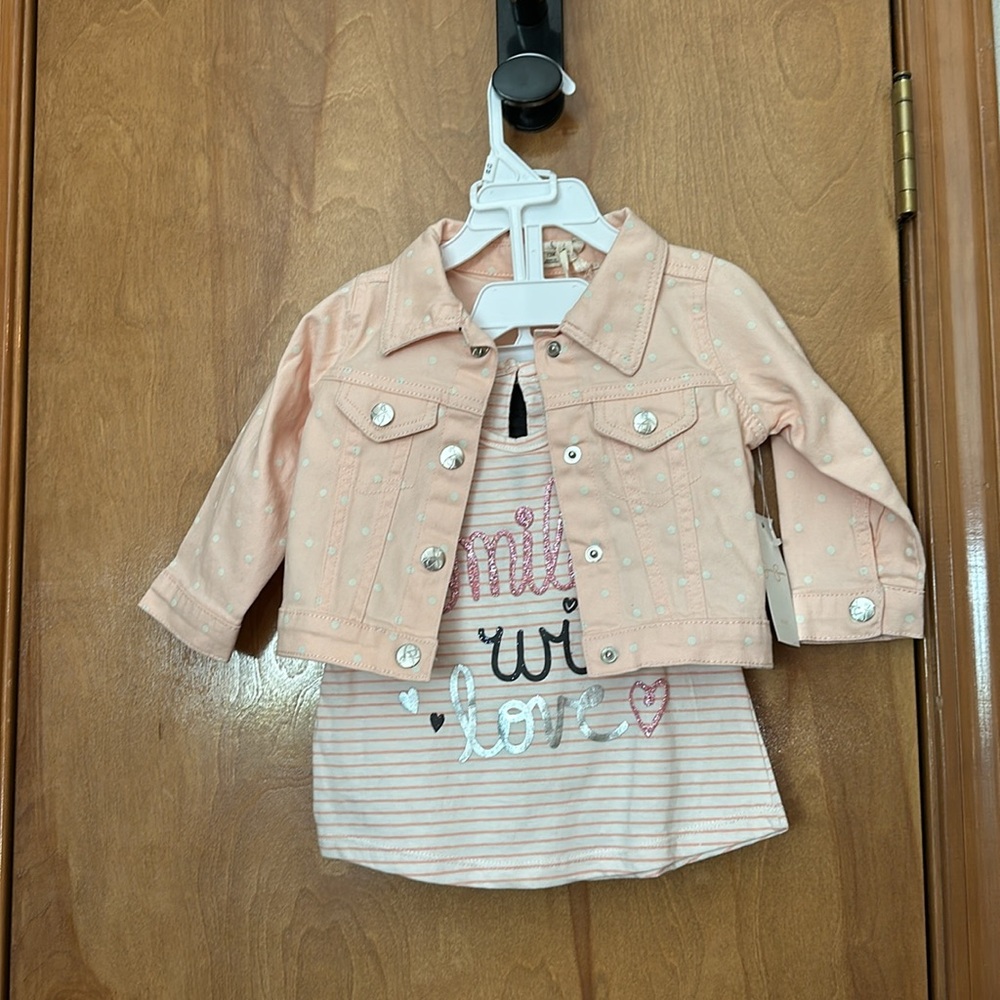 3 piece 12 months Jessica Simpson jacket, shirt and leggings set